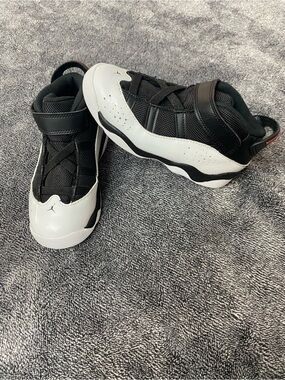 Jordan 6 Rings Toddler Sneakers White Black Red 10C